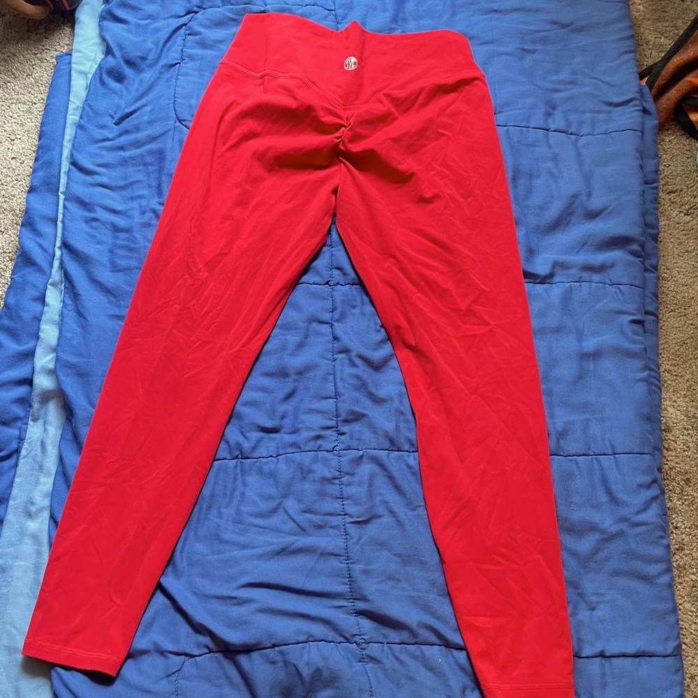 Worn 3 times still in good condition. No longer fits. It is very cherry red.